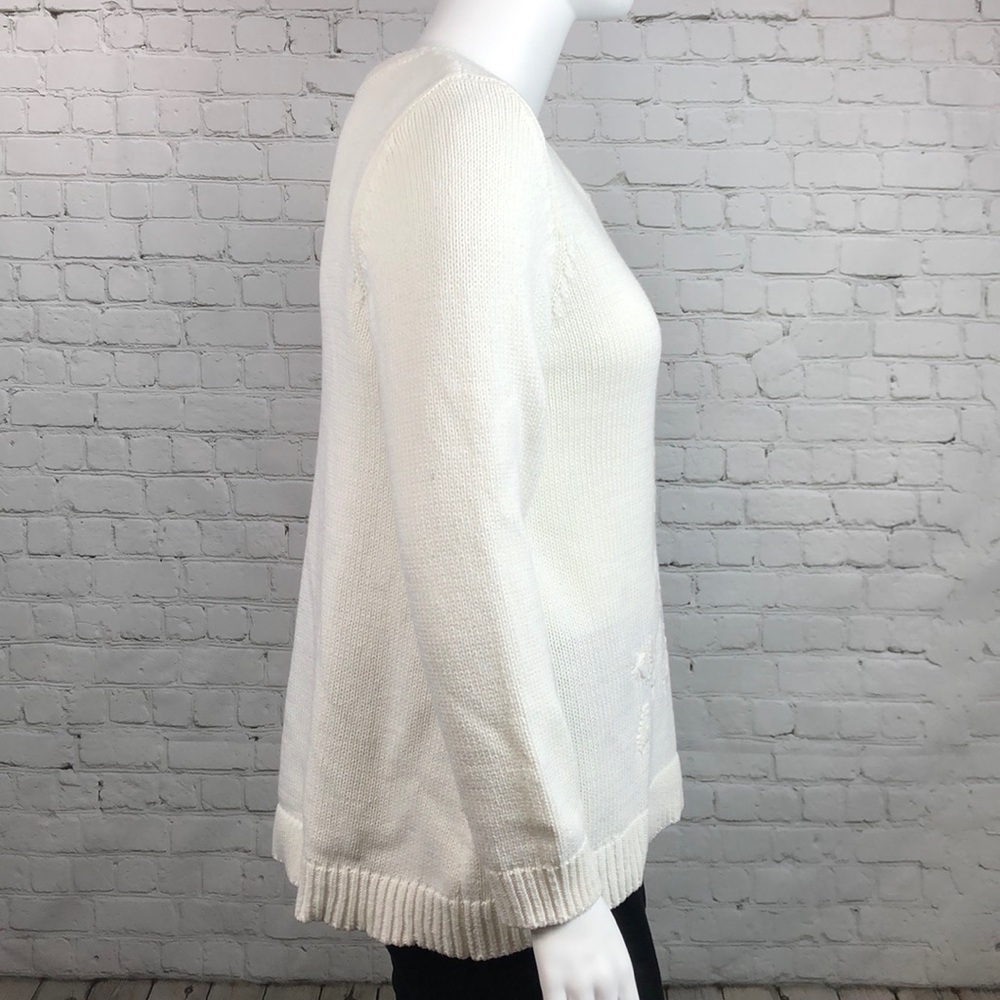 1X 2X Style & Co Winter White Floral Sweater Plus - Picture 4 of 5